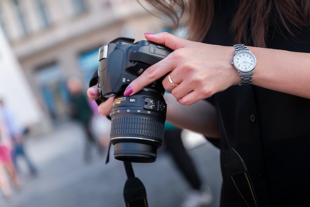 person holding a camera